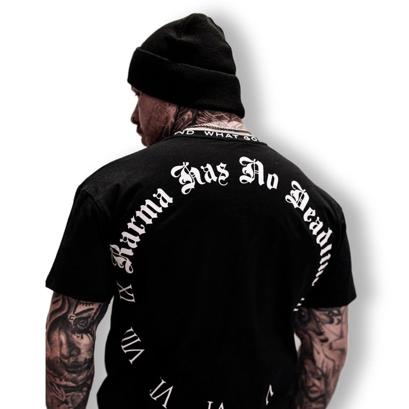 T-shirt oversize MVL « Karma has no deadline » - noir