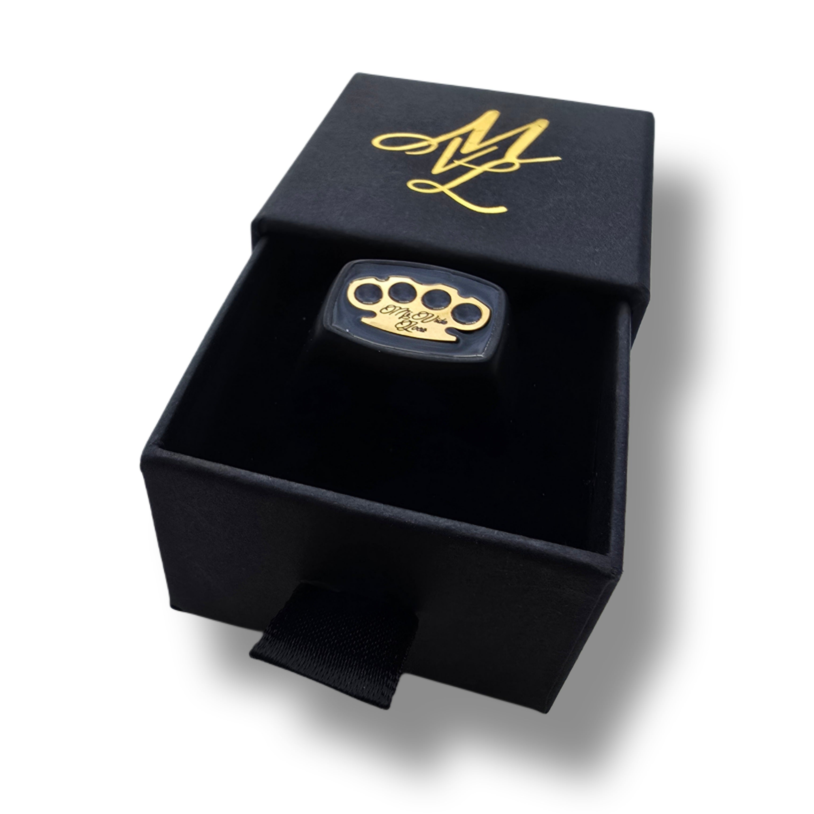 Bague MVL Signet noir/or