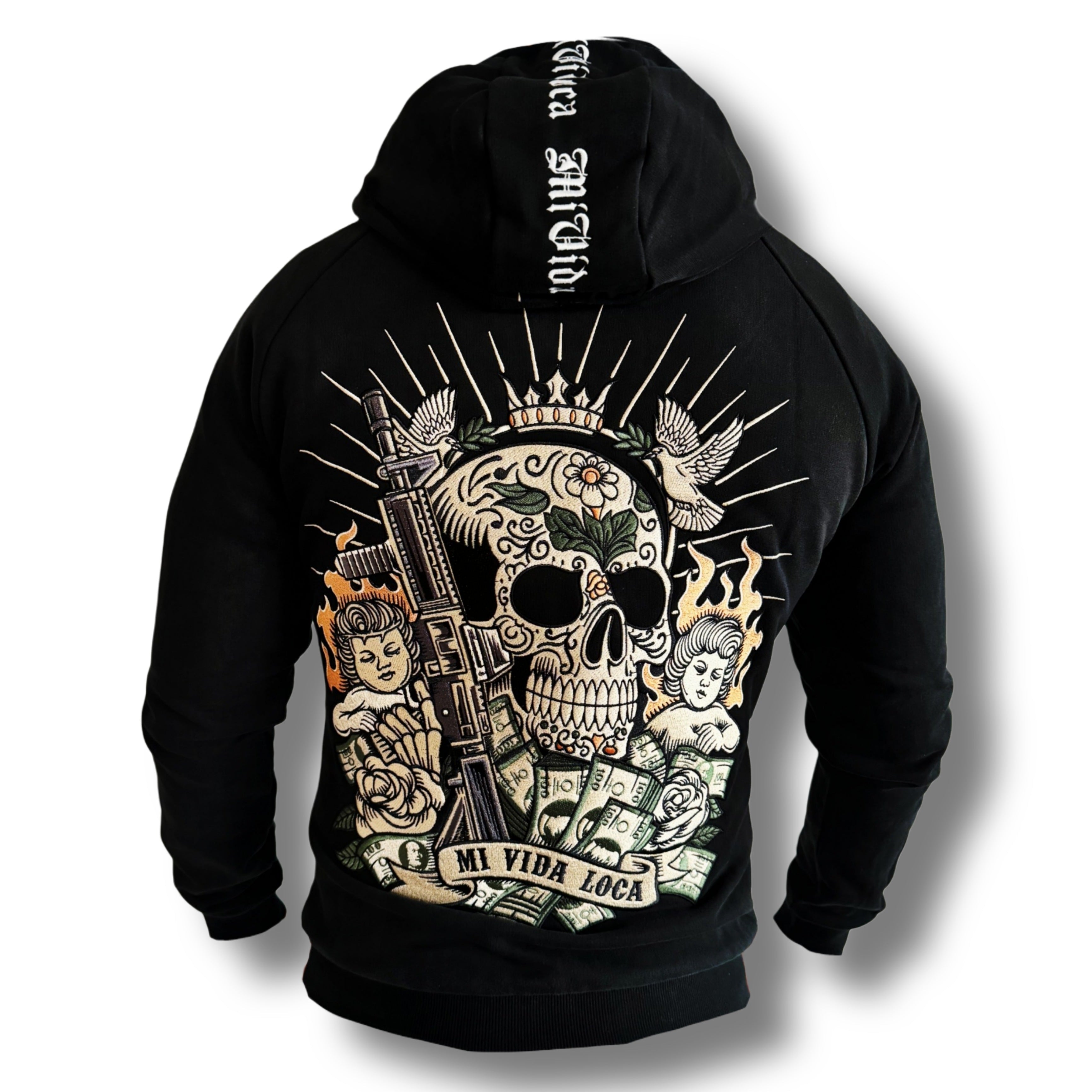 MVL ángeles y dinero  hoodie - black