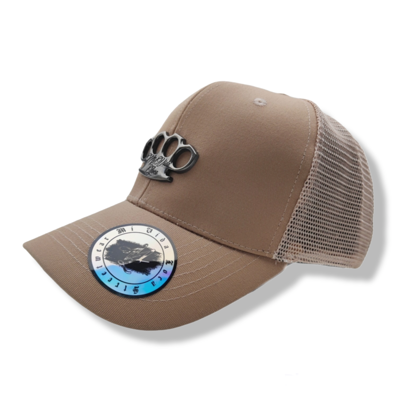 Casquette en maille ligne noire MVL - beige