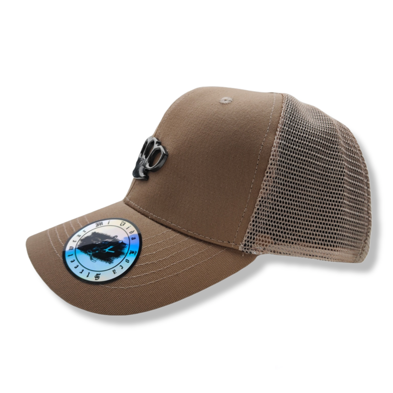 Casquette en maille ligne noire MVL - beige