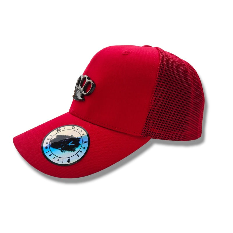 Casquette en maille ligne noire MVL - Rouge